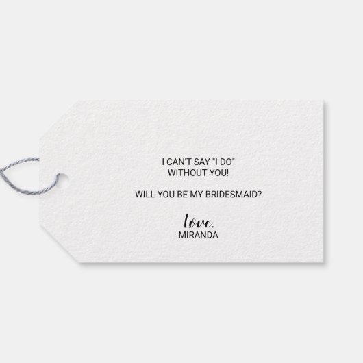 Junggesellinnenabschiede? Moderne Schrift Geschenkanhänger (Rückseite Horizontal)