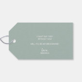 Junggesellinnenabschiede? Moderne Schrift Geschenkanhänger (Rückseite Horizontal)