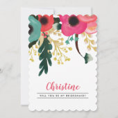 Junggesellinnenabschiede? Modernes Blumenzeitalter Einladung (Vorderseite)