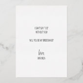 Junggesellinnenabschiede? Modernes Script Silver Folieneinladung (Rückseite)