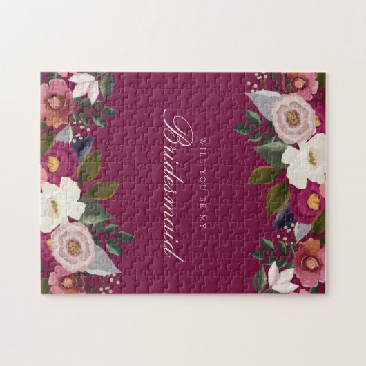 Junggesellinnenabschiede? Moody Floral Watercolor Puzzle (Horizontal)