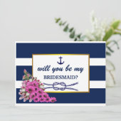 Junggesellinnenabschiede? Nautic Themed Einladung (Stehend Vorderseite)