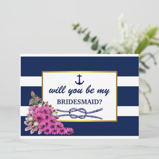 Junggesellinnenabschiede? Nautic Themed Einladung (Stehend Vorderseite)