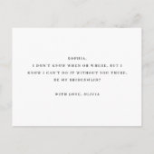 Junggesellinnenabschiede | Olive Elegante Script Postkarte (Rückseite)