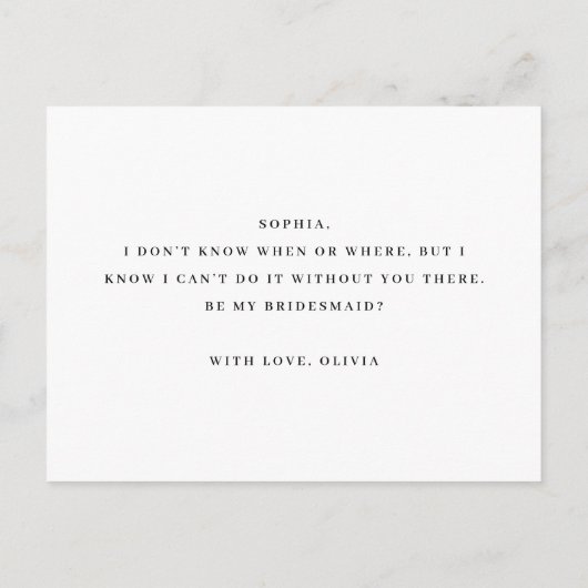 Junggesellinnenabschiede | Olive Elegante Script Postkarte (Rückseite)