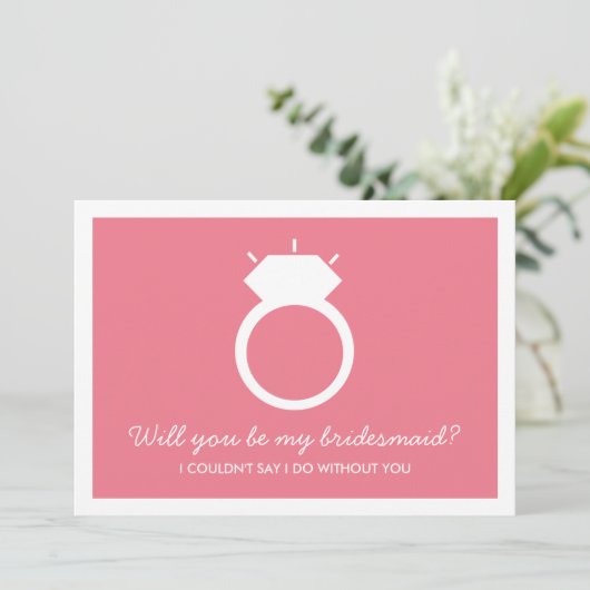 Junggesellinnenabschiede? Pink-Ring-Karte Einladung (Stehend Vorderseite)