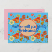 Junggesellinnenabschiede? Poppy floral Postcard Postkarte (Vorne/Hinten)