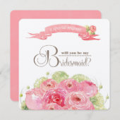 Junggesellinnenabschiede? Romantische Rose Einladung (Vorne/Hinten)