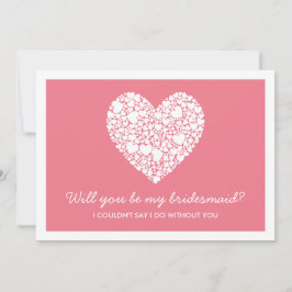 Junggesellinnenabschiede? Rosa Herzkarte Einladung