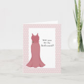 Junggesellinnenabschiede? Rosa Kleid Karte (Vorderseite)
