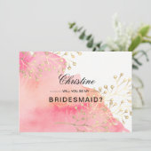 Junggesellinnenabschiede? Rosa | Peach Wassercolor Einladung (Stehend Vorderseite)