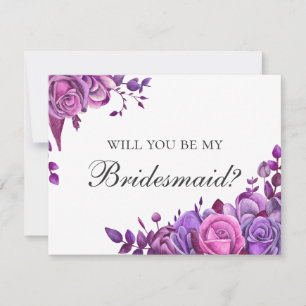 Junggesellinnenabschiede. Rosa und violette Blumen Einladung