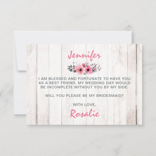 Junggesellinnenabschiede? Rustikale Hochzeit Einladung (Rückseite)