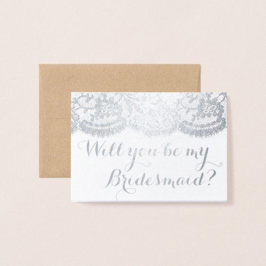 Junggesellinnenabschiede? Rustikale Kraft & Spitze Folienkarte (Vorderseite mit Umschlag)