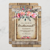Junggesellinnenabschiede? | Rustikale Landflora Einladung (Vorne/Hinten)