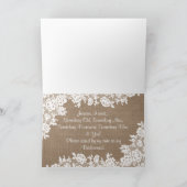 Junggesellinnenabschiede? Rustikales Burlap & Lace Einladung (Innenseite)