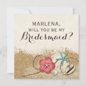 Junggesellinnenabschiede? Sandy Beach Wedding Einladung (Vorderseite)