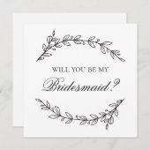 Junggesellinnenabschiede. Schwarz-Weiß-Hochzeit Einladung (Vorne/Hinten)