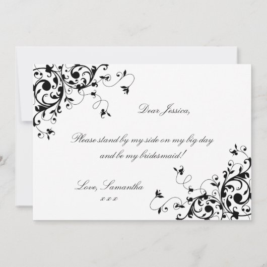 Junggesellinnenabschiede? Schwarzweißwirbel Einladung (Rückseite)