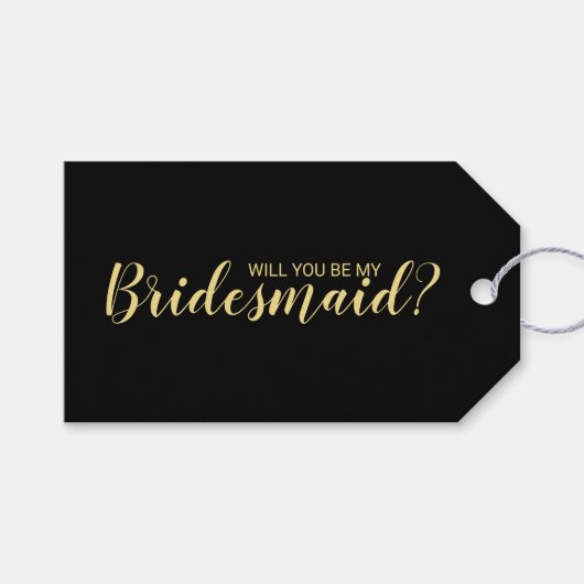 Junggesellinnenabschiede? Script Black und Gold Geschenkanhänger (Vorderseite (Horizontal))