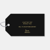 Junggesellinnenabschiede? Script Black und Gold Geschenkanhänger (Rückseite Horizontal)
