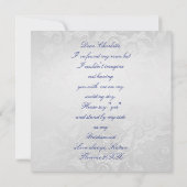 Junggesellinnenabschiede? Silver Navy Blue Lace Einladung (Rückseite)