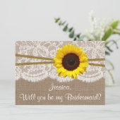 Junggesellinnenabschiede? Sonnenblume Rustikaler B Einladung (Stehend Vorderseite)