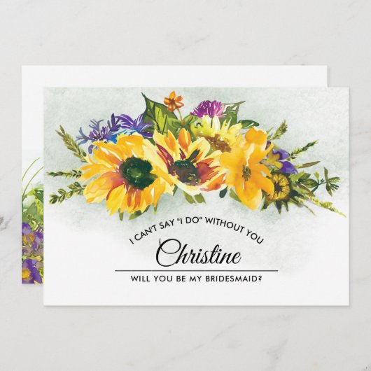 Junggesellinnenabschiede? Summer Meadow Rustic Einladung (Vorne/Hinten)