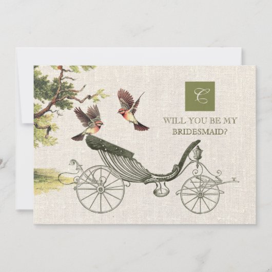 Junggesellinnenabschiede? Vintag Art Burlap Einladung (Vorderseite)