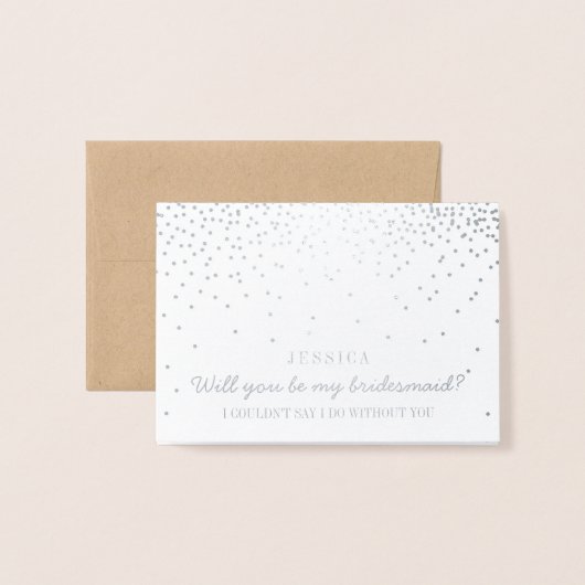 Junggesellinnenabschiede? Vintag Confetti Folienkarte (Vorderseite mit Umschlag)