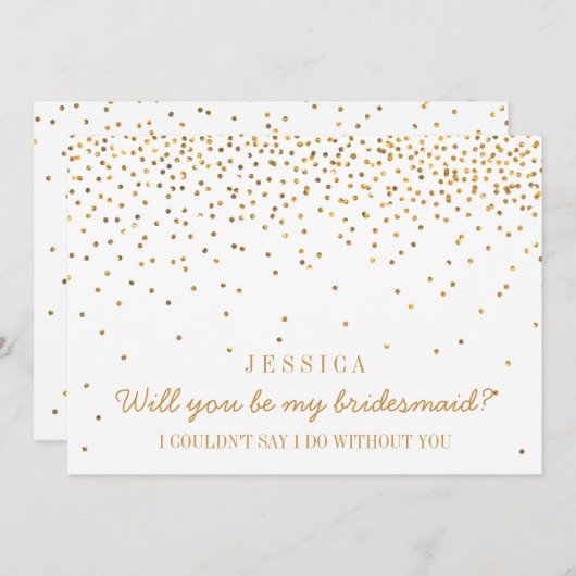 Junggesellinnenabschiede? Vintag Gold Confetti Einladung (Vorne/Hinten)