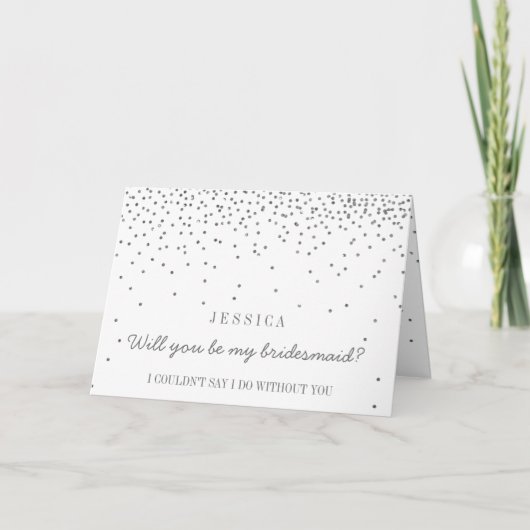 Junggesellinnenabschiede? Vintag Silver Confetti Einladung (Vorderseite)