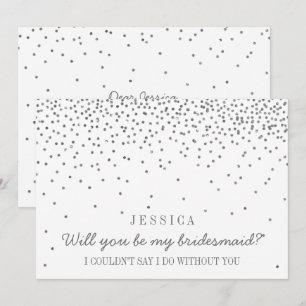 Junggesellinnenabschiede? Vintag Silver Confetti Einladung