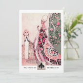 Junggesellinnenabschiede? Vintage Kunst Einladung (Stehend Vorderseite)