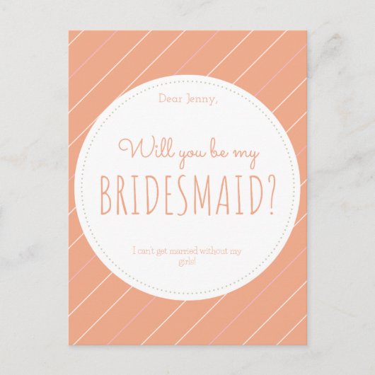 Junggesellinnenabschiede | Vorschlag von Bridesmai Ankündigungspostkarte (Vorderseite)