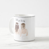 Junggesellinnenabschiede? Watercolor-Skript Kaffeetasse (Vorderseite Links)