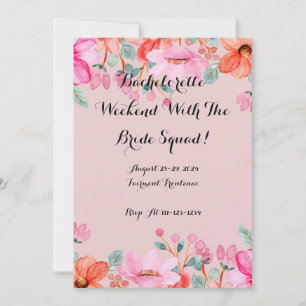 JUNGGESELLINNENEINLADUNG IN ROSA SAVE THE DATE