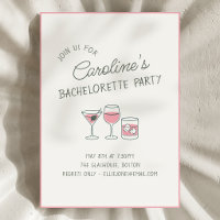 Junggesellinnenparty-Cocktail-Rosa-Illustration Cu