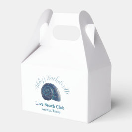 Junggesellinnenparty Strandclub blaue Meeresmusche Geschenkschachtel