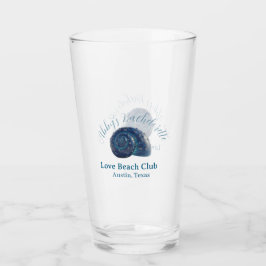 Junggesellinnenparty Strandclub blaue Meeresmusche Glas