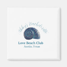 Junggesellinnenparty Strandclub blaue Meeresmusche Magnet