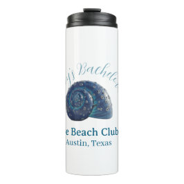 Junggesellinnenparty Strandclub blaue Meeresmusche Thermosbecher