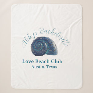 Junggesellinnenparty Strandclub blauer Meeresschal Sherpadecke