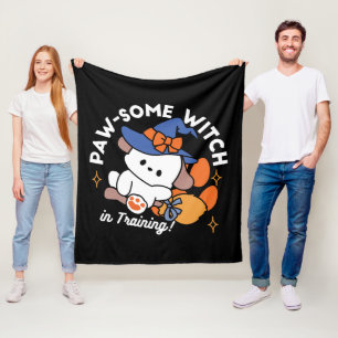 Junghunde im Training - Niedlicher Halloween-Hund Fleecedecke