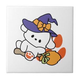 Junghunde im Training - Niedlicher Halloween-Hund Fliese