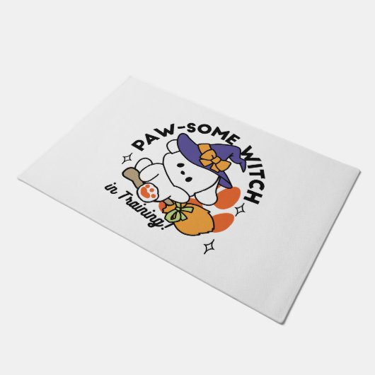 Junghunde im Training - Niedlicher Halloween-Hund Fußmatte (Schrägansicht)