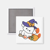 Junghunde im Training - Niedlicher Halloween-Hund Magnet (Vorderseite/Rückseite)