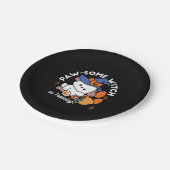 Junghunde im Training - Niedlicher Halloween-Hund Pappteller (Schrägansicht)