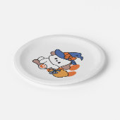 Junghunde im Training - Niedlicher Halloween-Hund Pappteller (Schrägansicht)