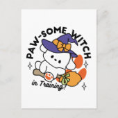 Junghunde im Training - Niedlicher Halloween-Hund Postkarte (Vorderseite)